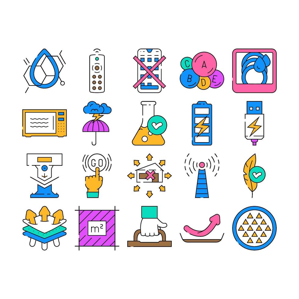 product caution label warning icons set vector