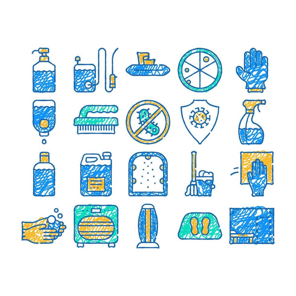 sanitation accessories icon hand drawn vector