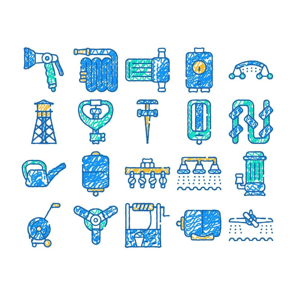 irrigation system icon hand drawn vector