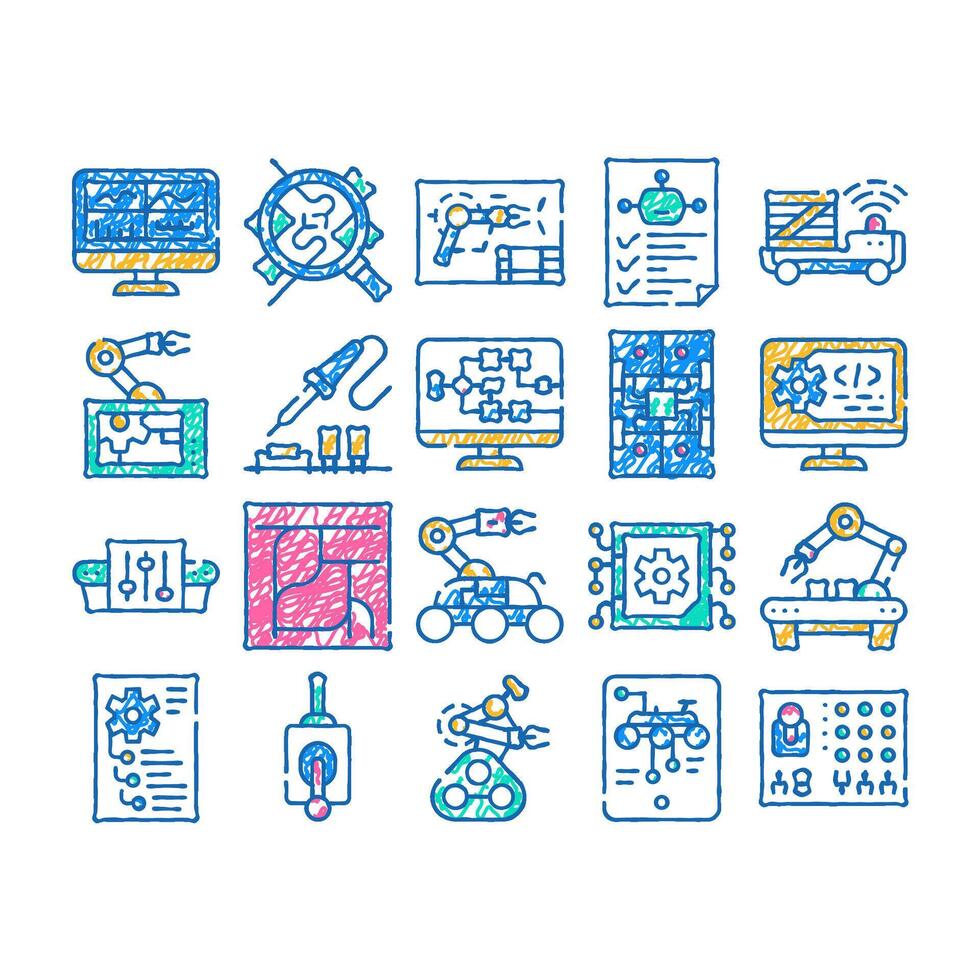 automation engineer icon hand drawn vector