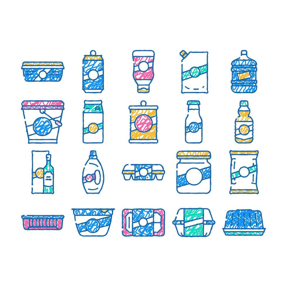 package for product icon hand drawn vector