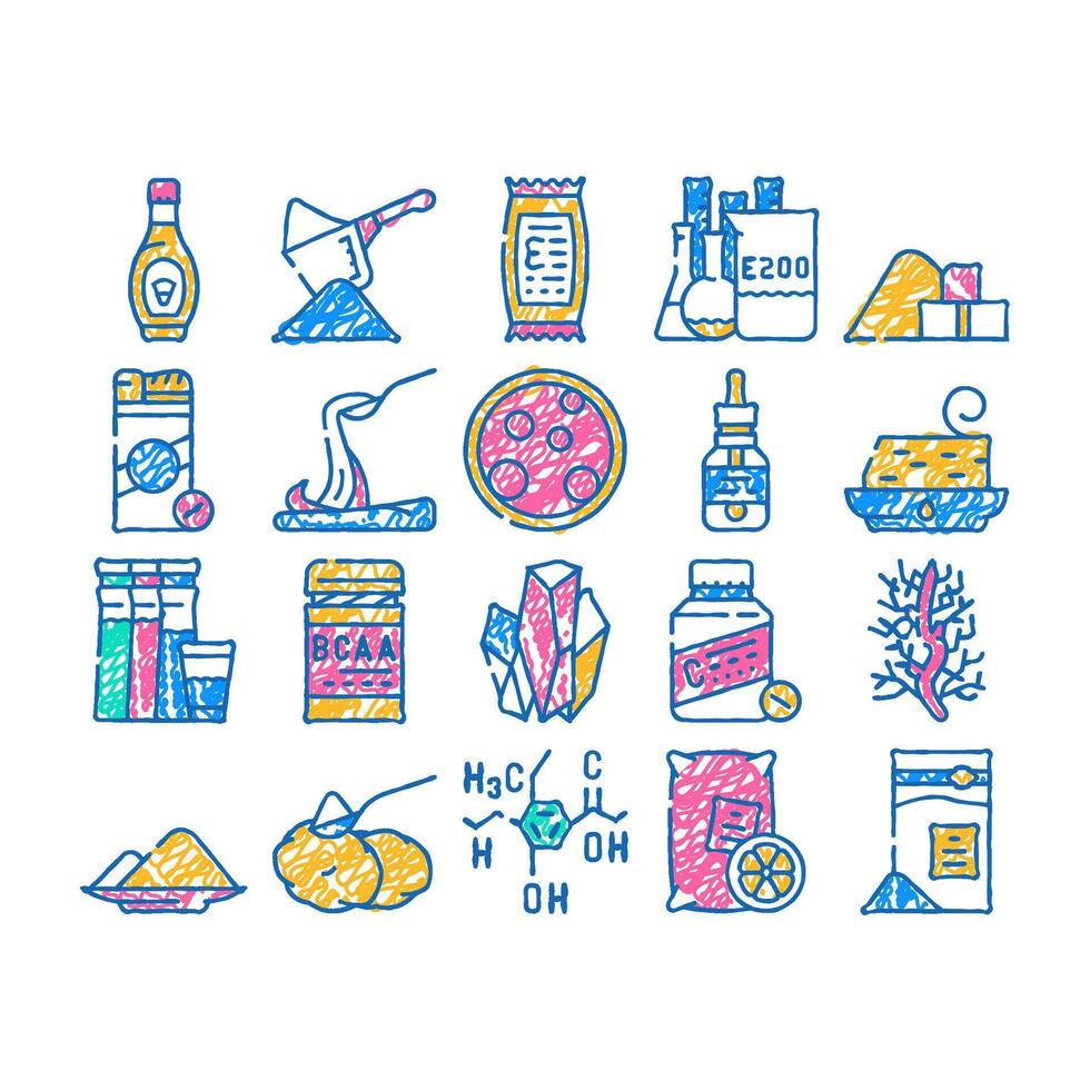 food additives formula icon hand drawn vector