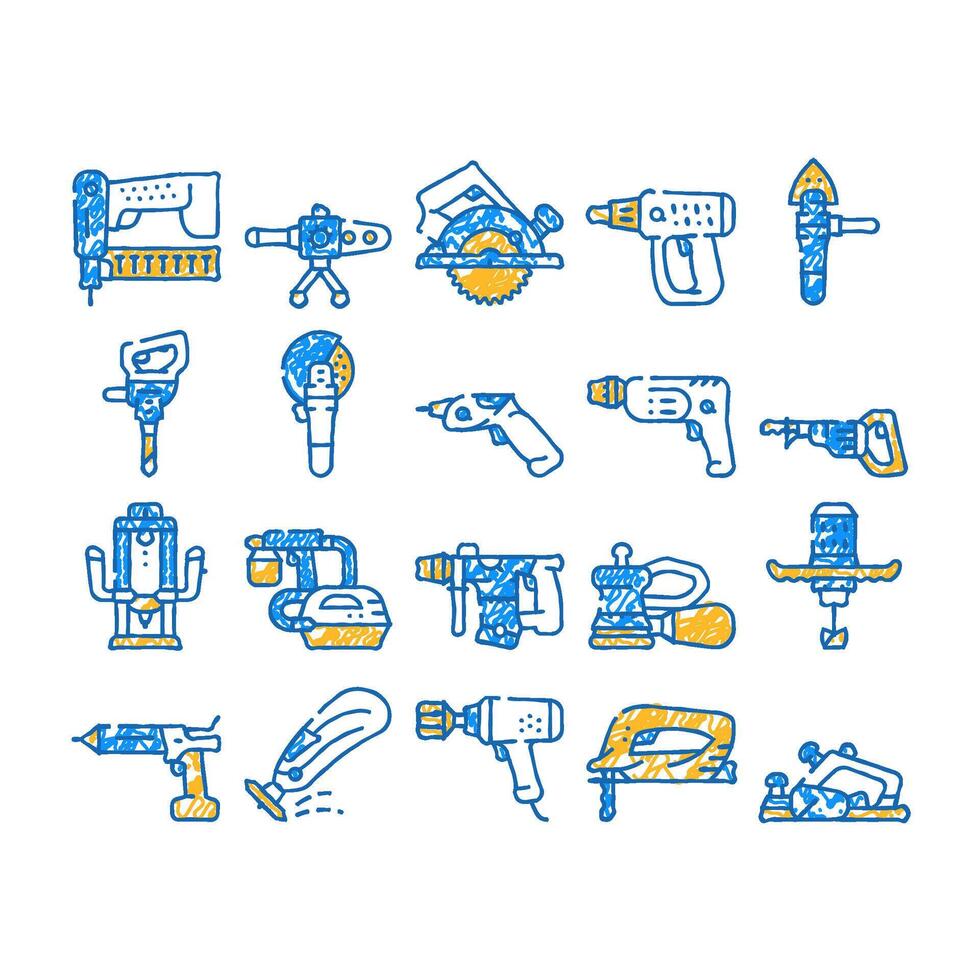 tools for building icon hand drawn vector
