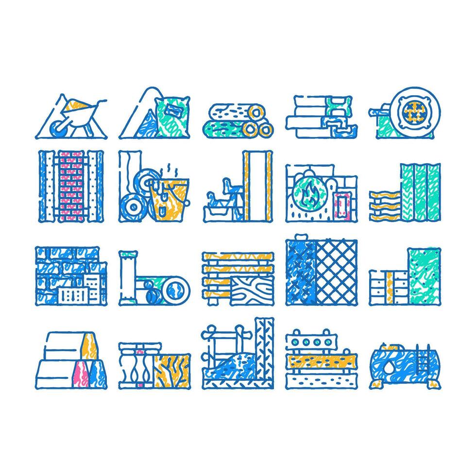 building material icon hand drawn vector