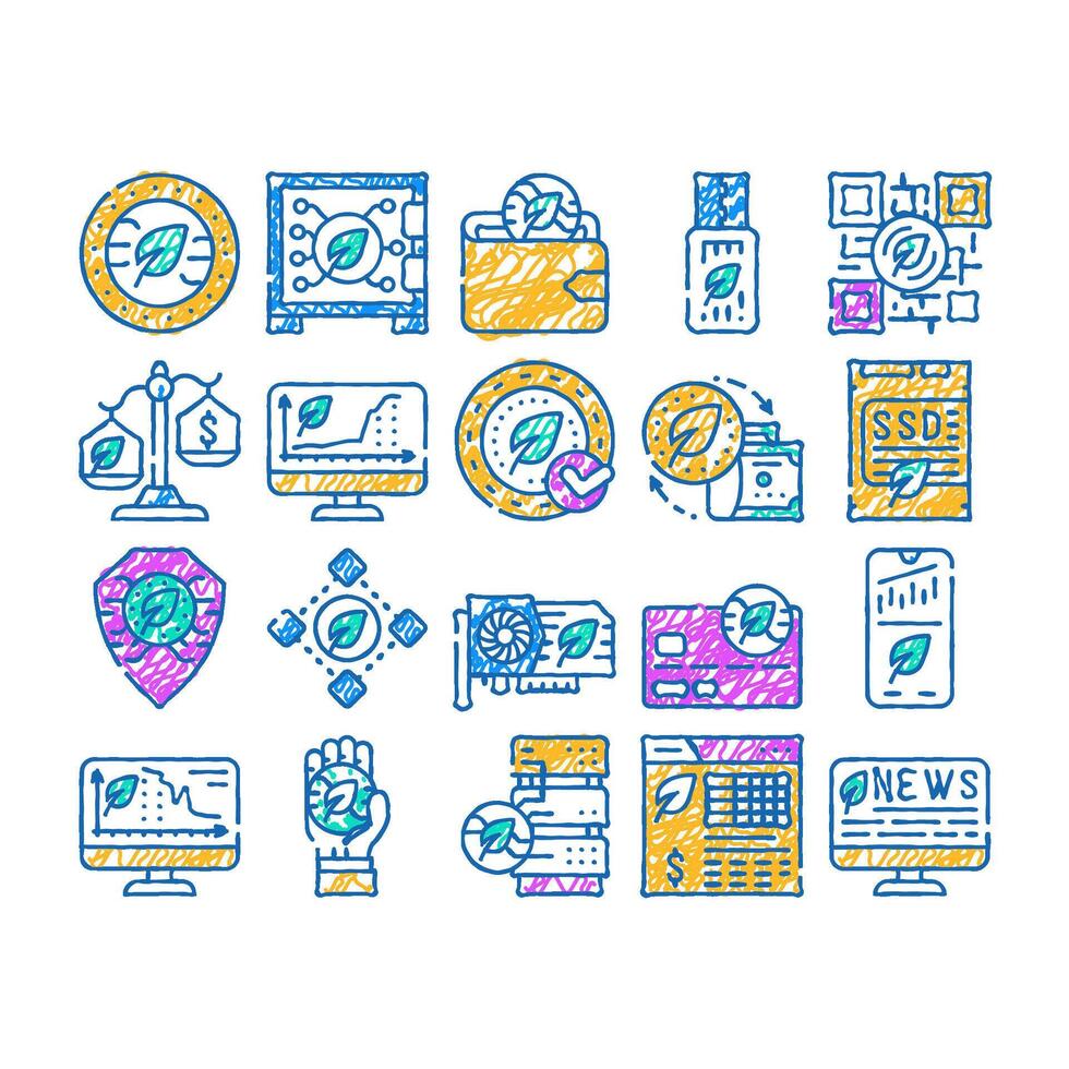 chia cryptocurrency icon hand drawn vector