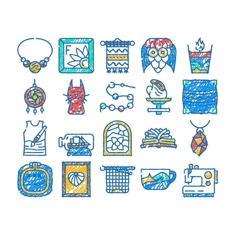 handiwork craft hobby occupation icon hand drawn vector