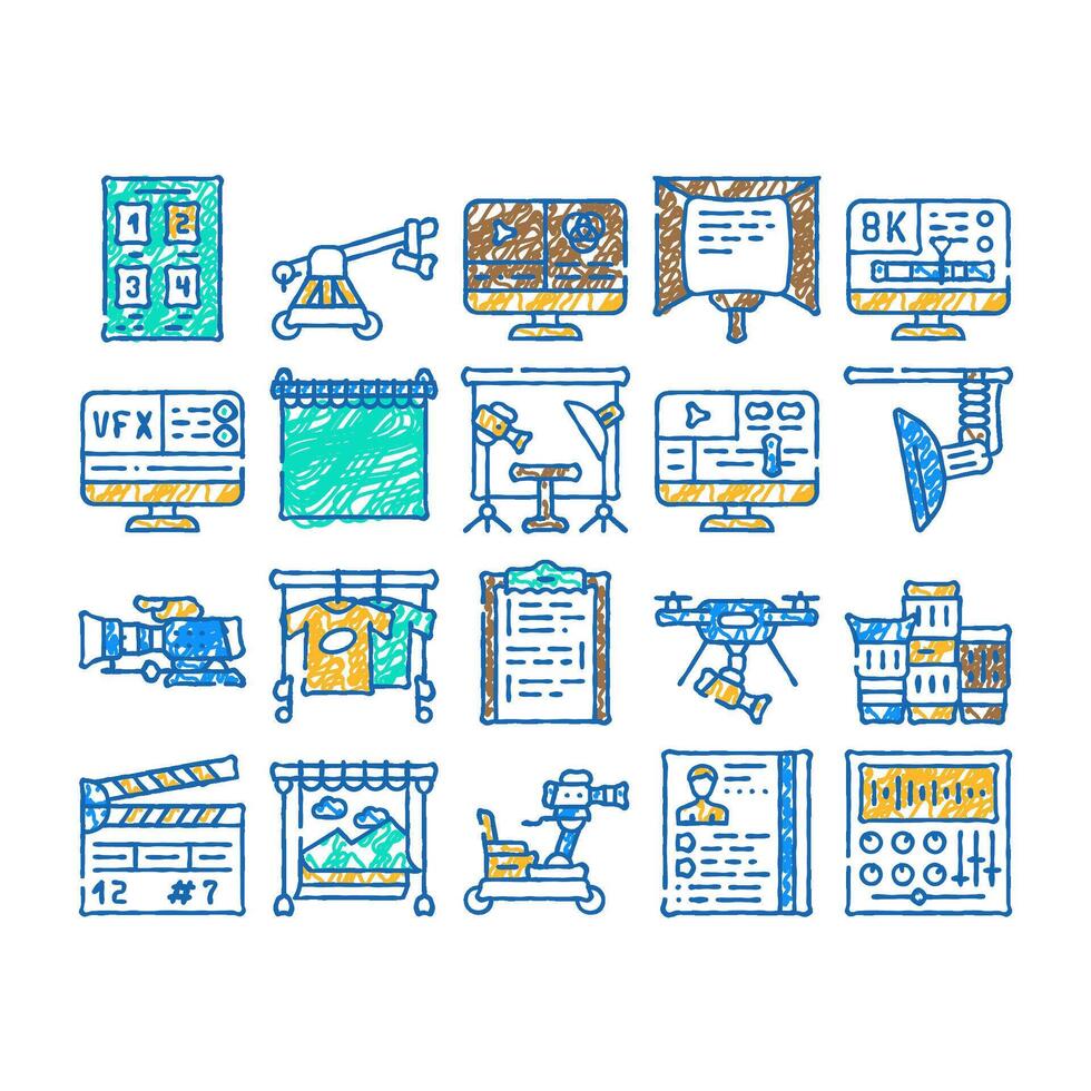 production and creation icon hand drawn vector
