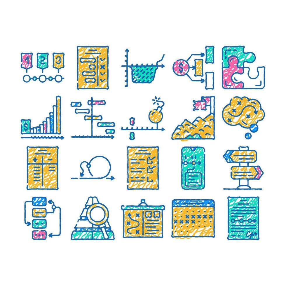 planning startup project strategy icon hand drawn vector
