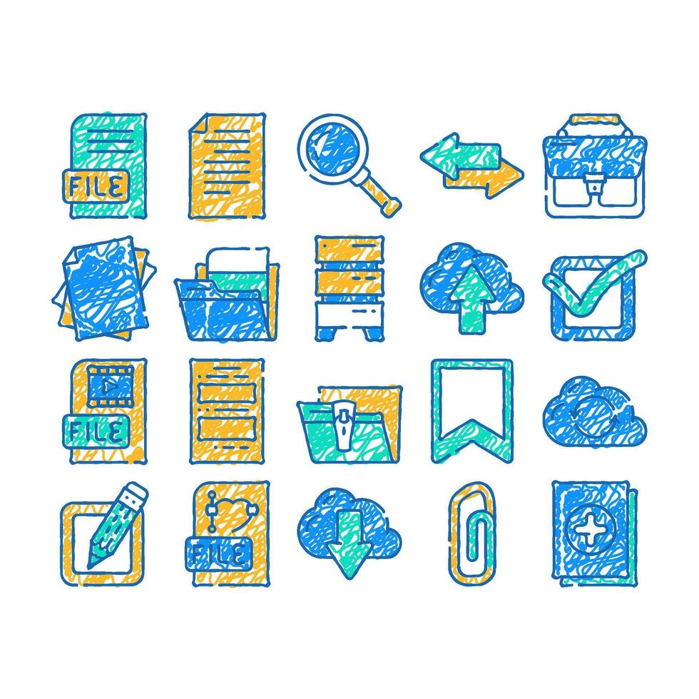 file computer digital document icon hand drawn vector