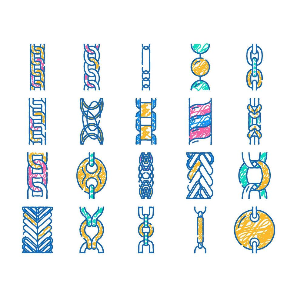 chain metal link icon hand drawn vector