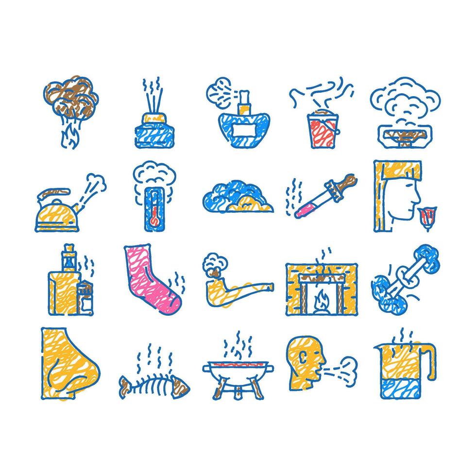 smell nose aroma odor icon hand drawn vector
