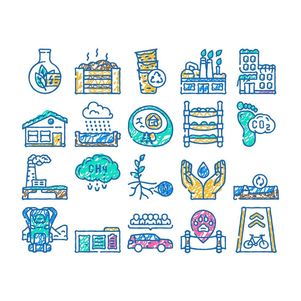 engineer environmental technology icon hand drawn vector