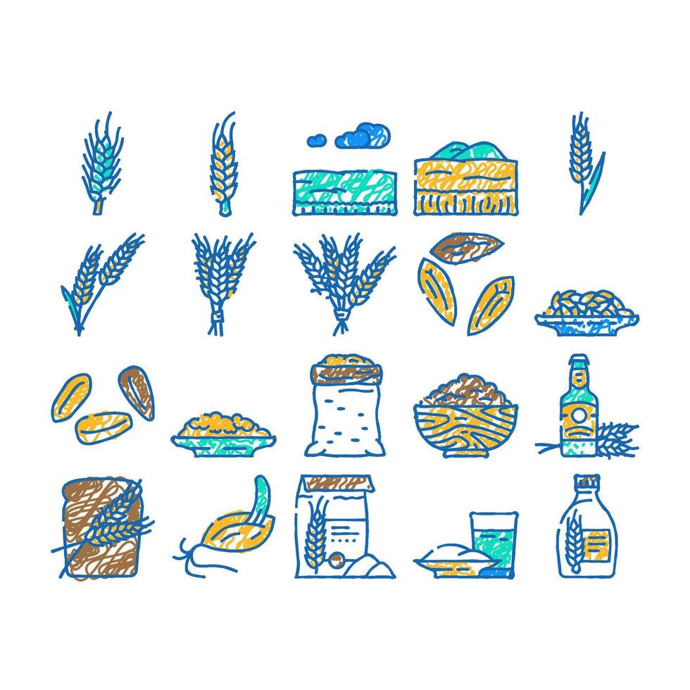 barley grain wheat icon hand drawn vector