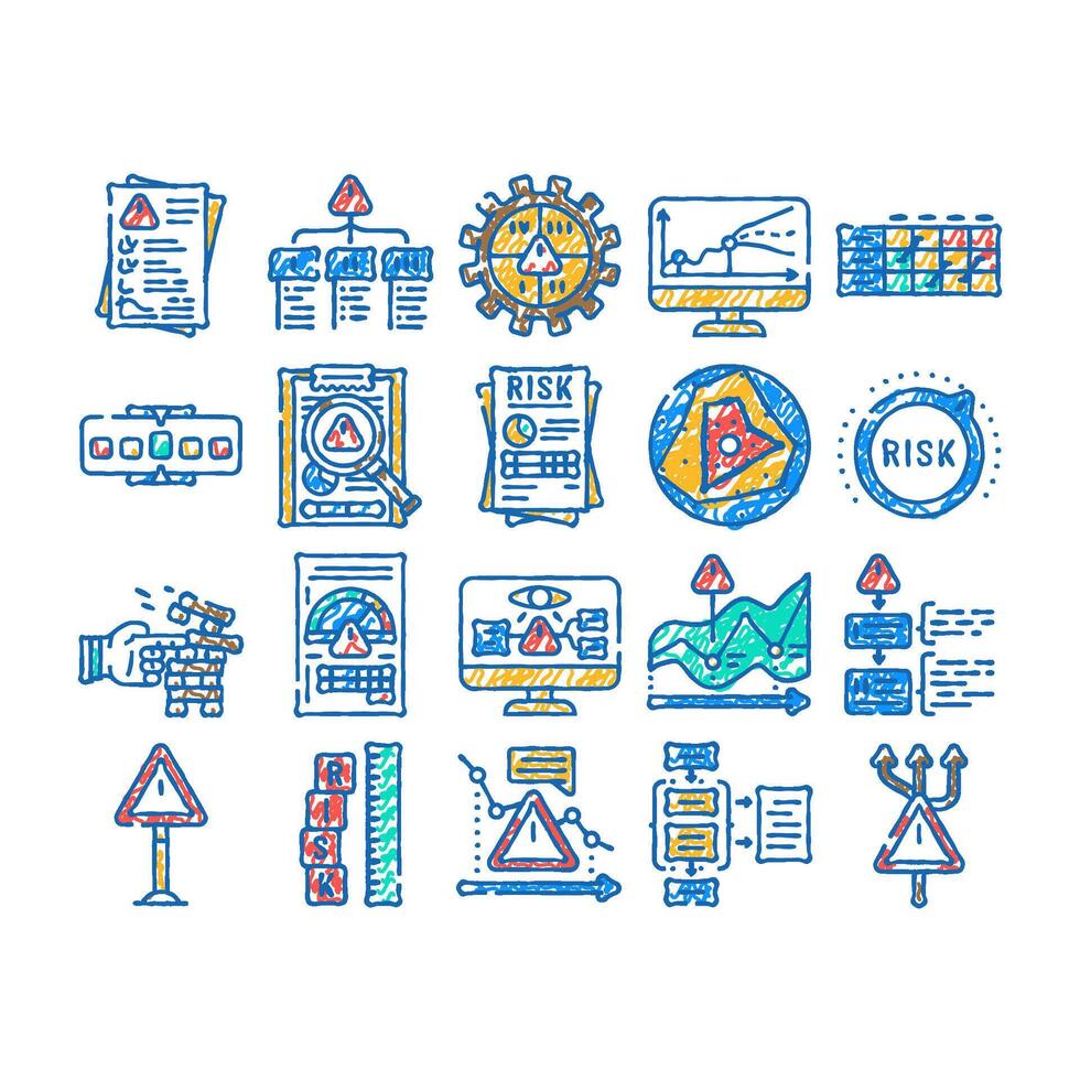 risk analyst business icon hand drawn vector