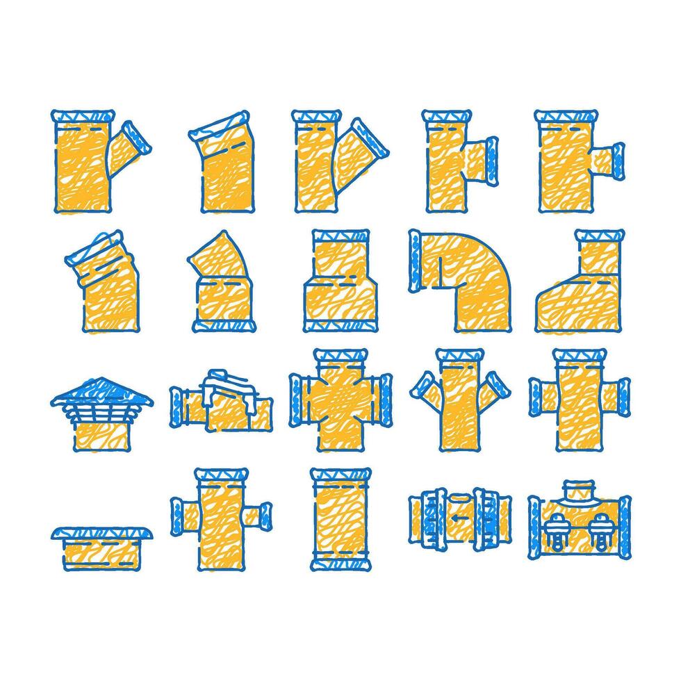 pipeline industry gas pipe icon hand drawn vector
