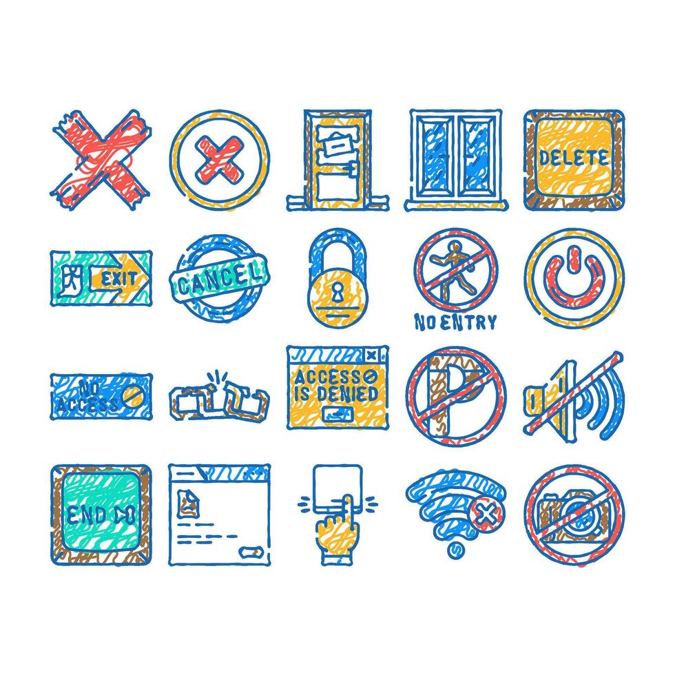 close door store board icon hand drawn vector