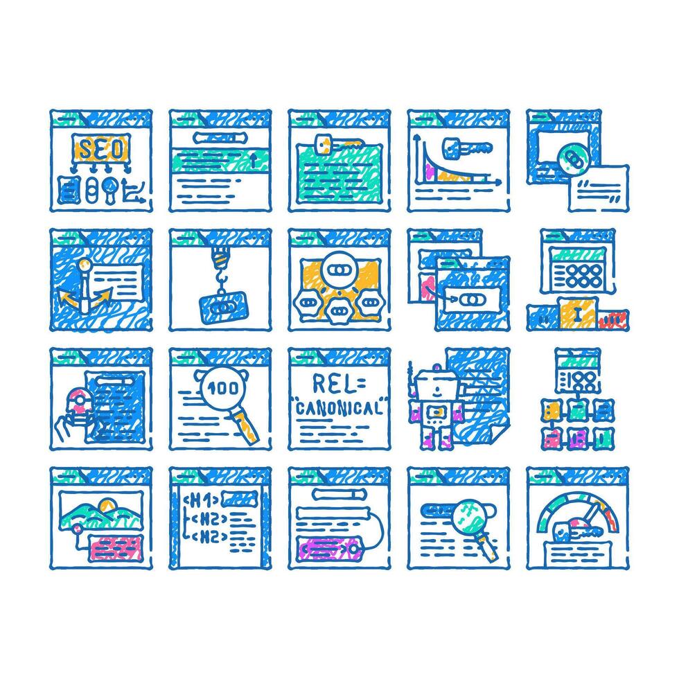 seo optimize search rank icon hand drawn vector