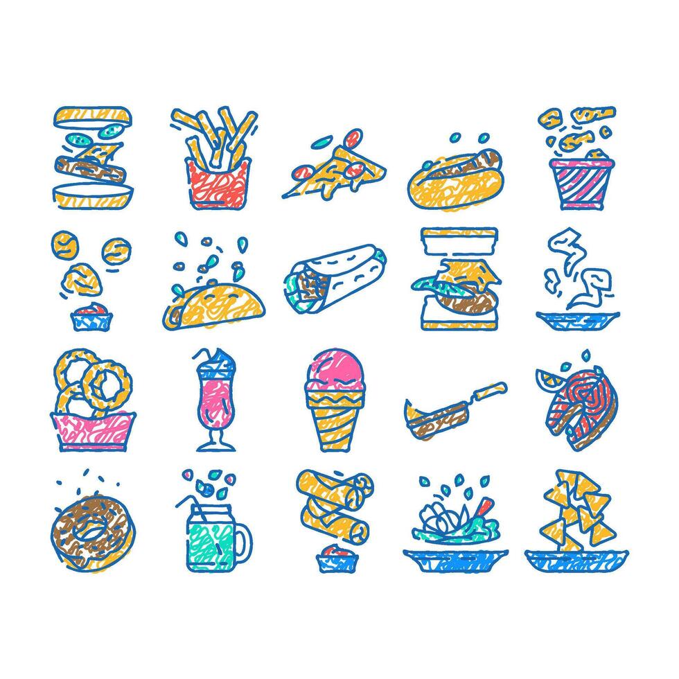 fast food hamburger restaurant icon hand drawn vector
