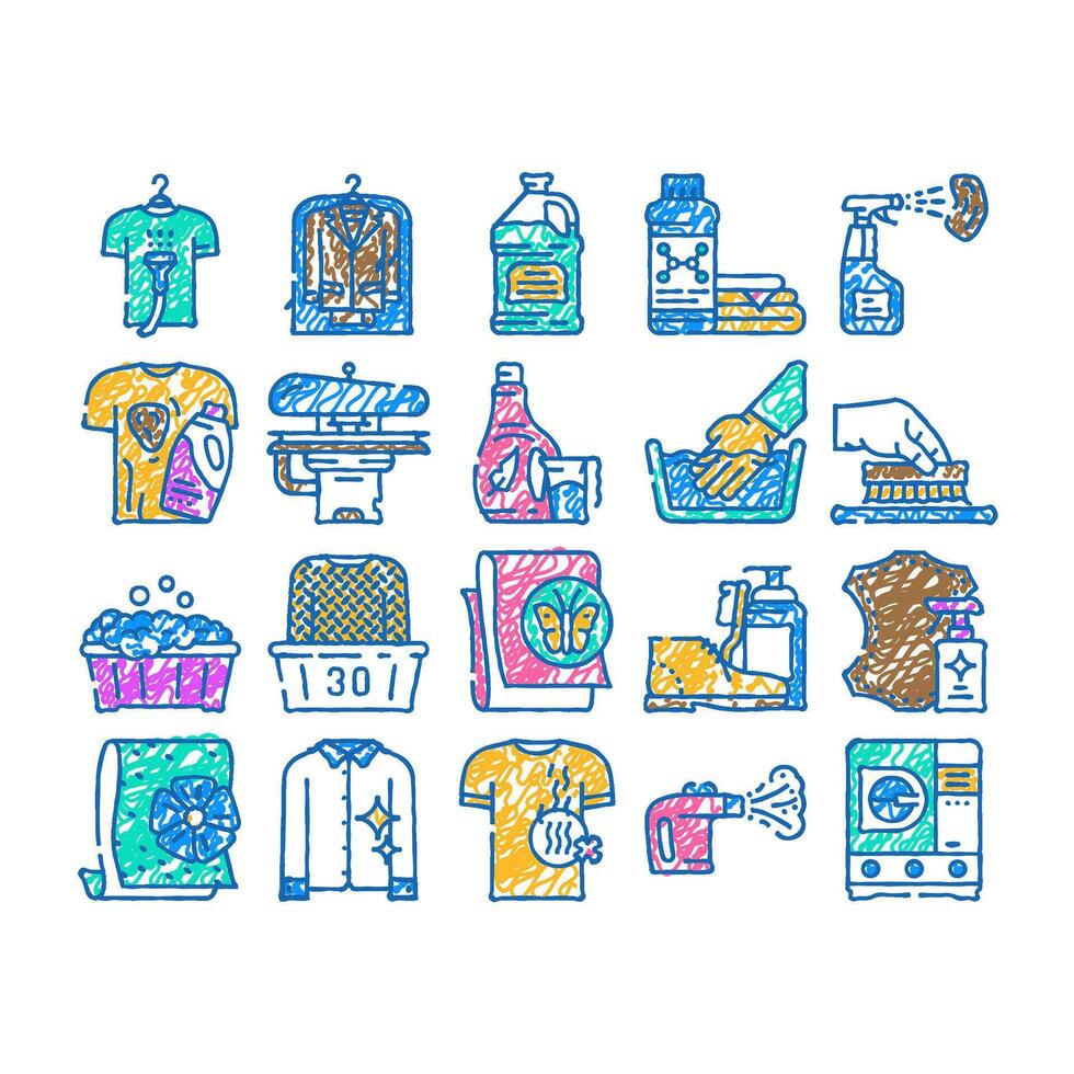dry cleaning laundry service icon hand drawn vector