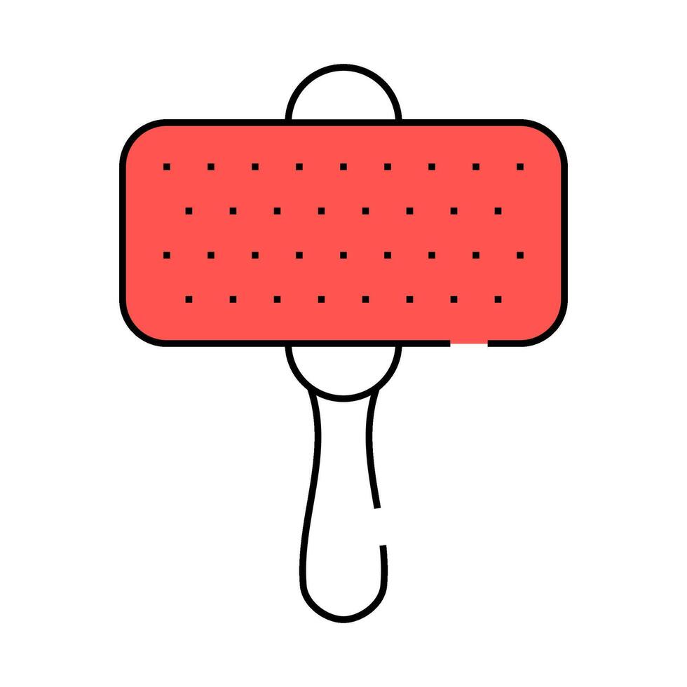 brush for clean dog wool icon color illustration vector