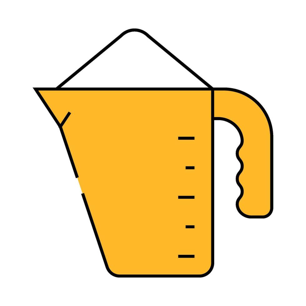 measuring cup with powder icon color illustration vector