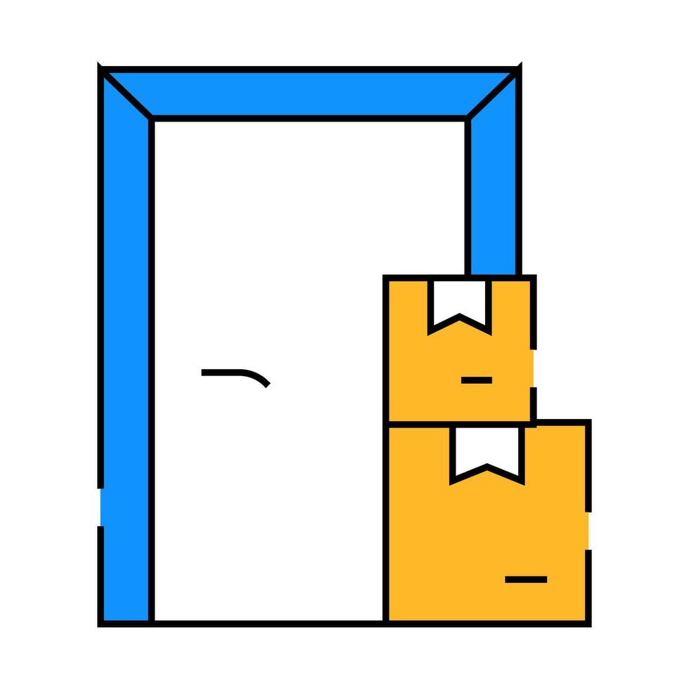 contactless door delivery icon color illustration vector