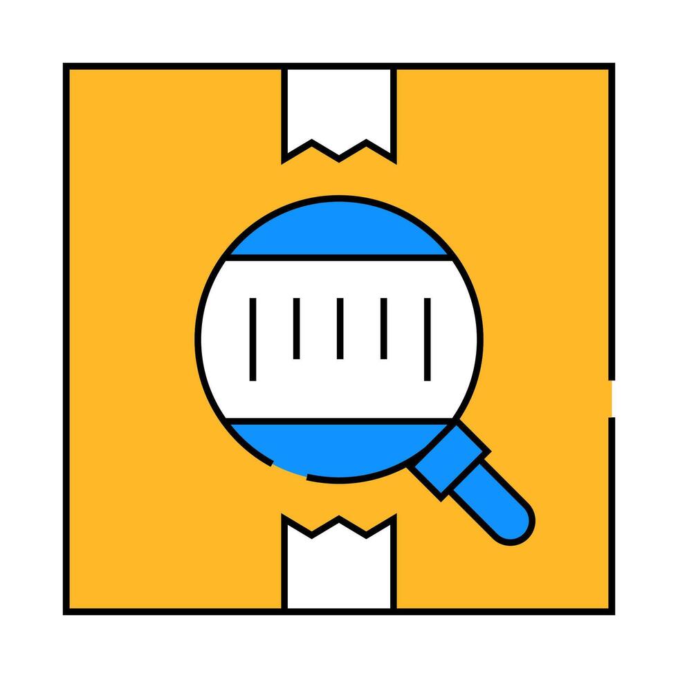 bar code on box icon color illustration vector