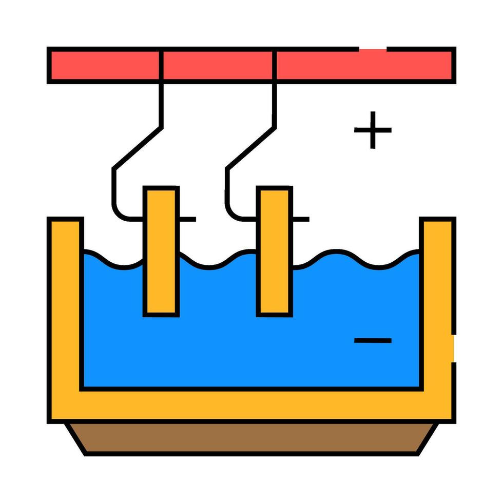 galvanic bath icon color illustration vector