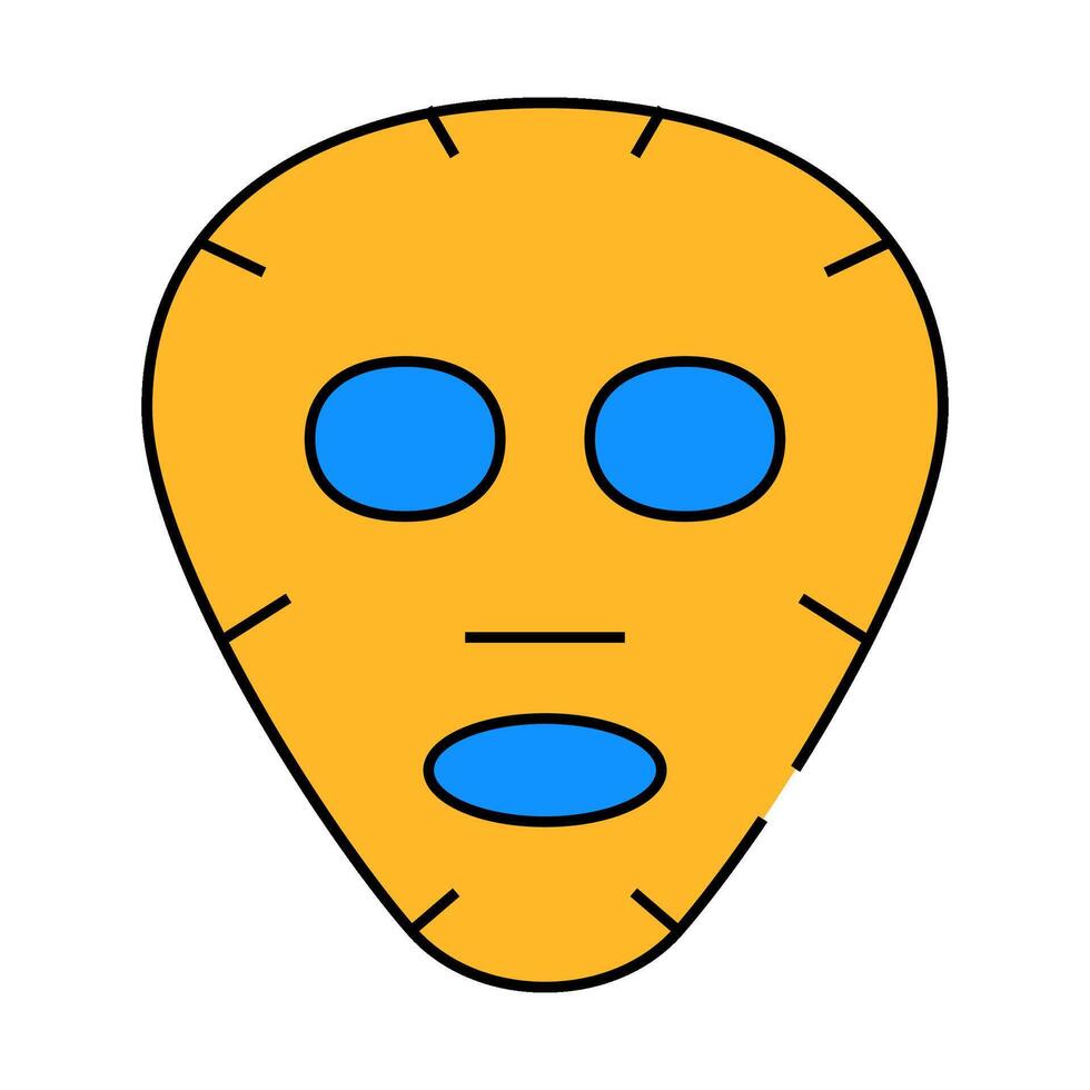 facial mask icon color illustration vector