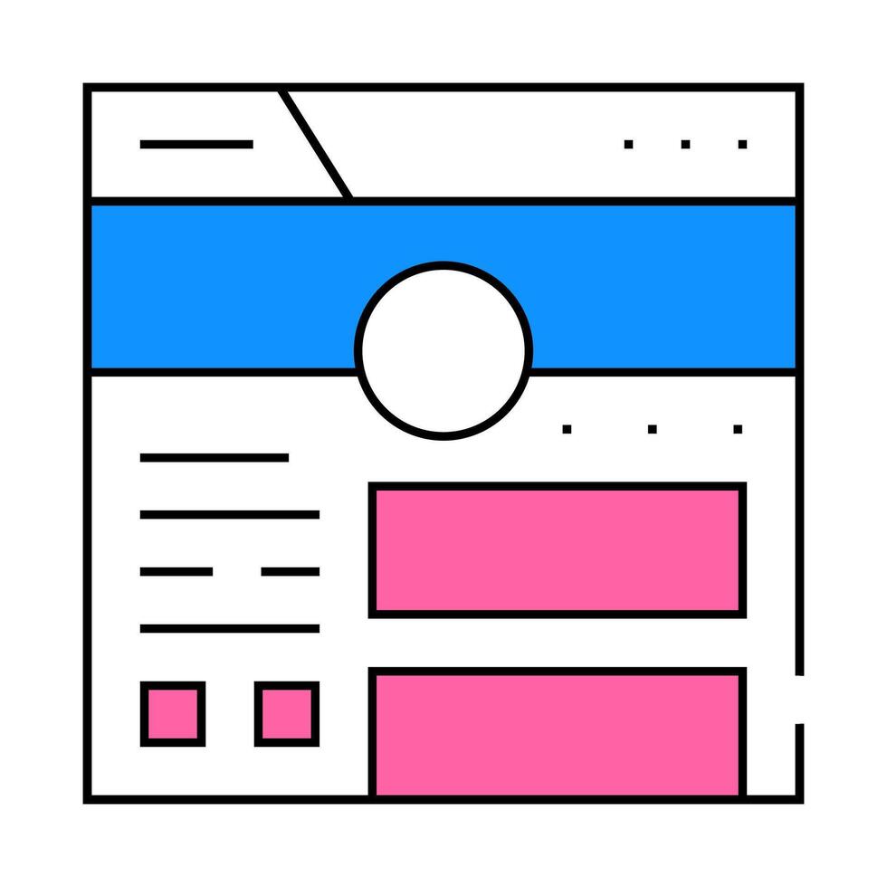 social account web site icon color illustration vector