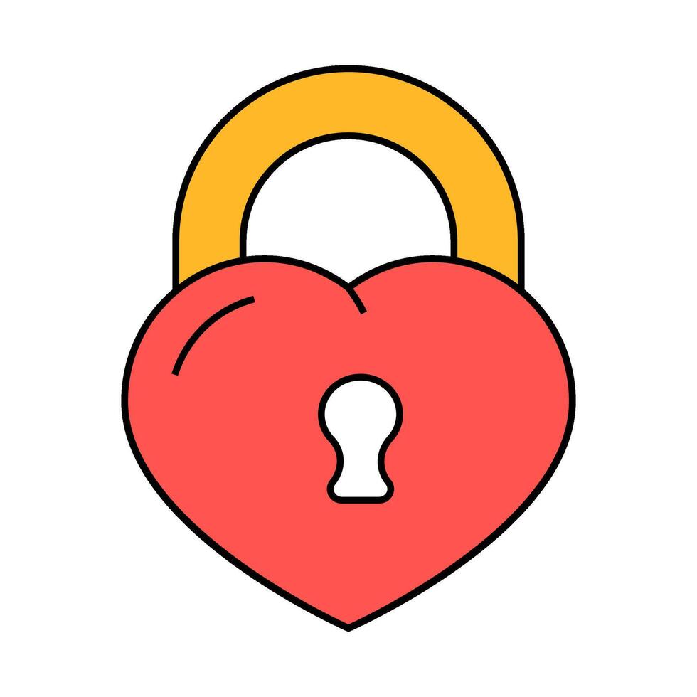 padlock in heart form icon color illustration vector