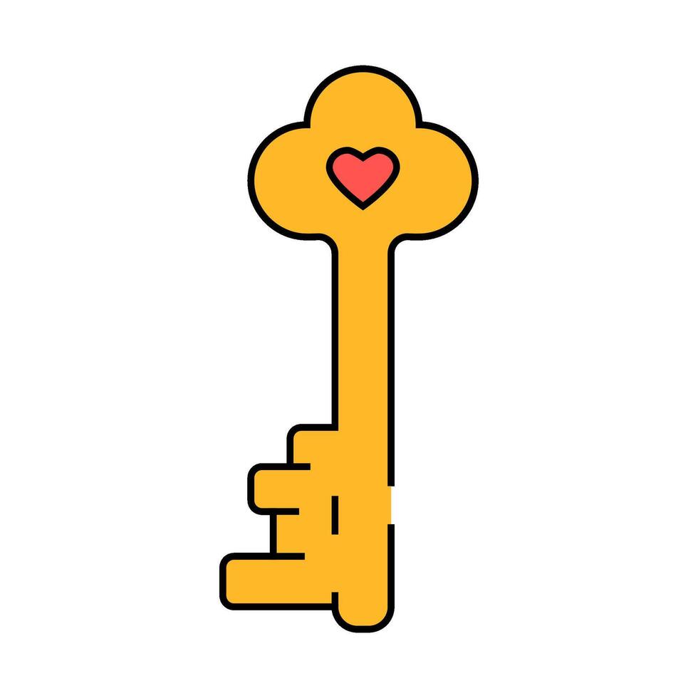 key for heart icon color illustration vector