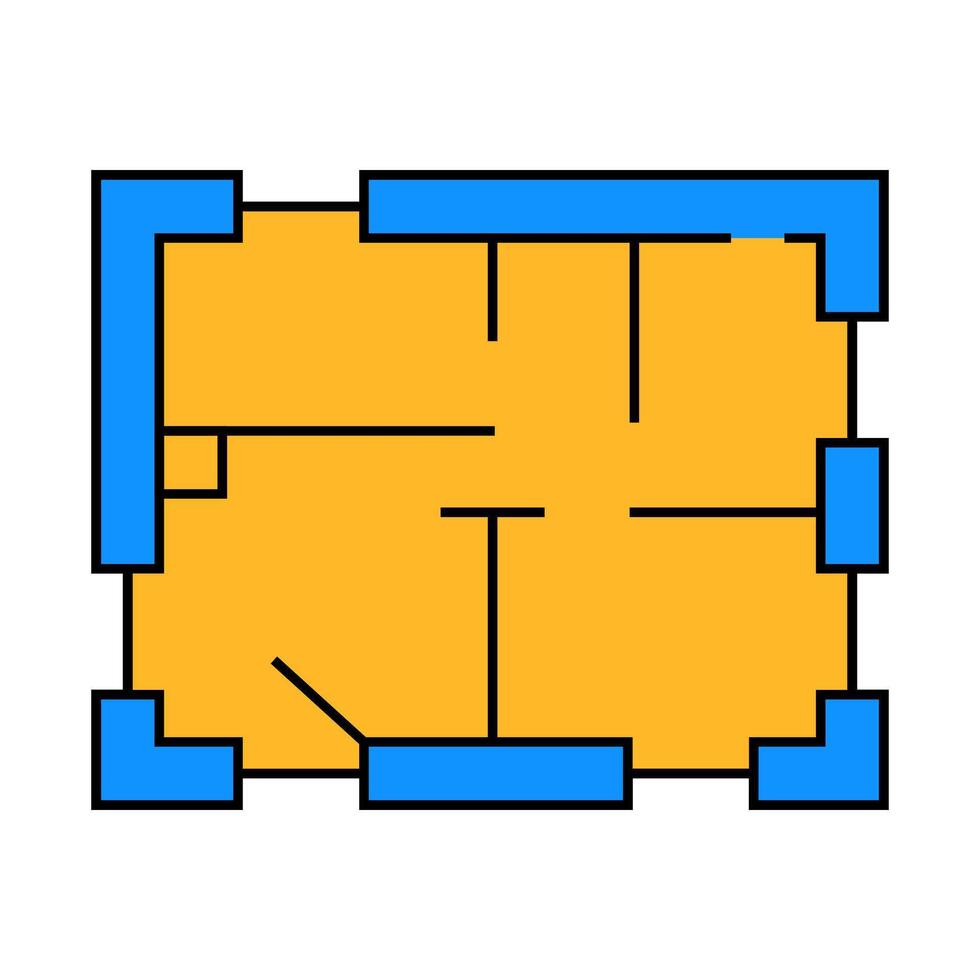 house plan icon color illustration vector