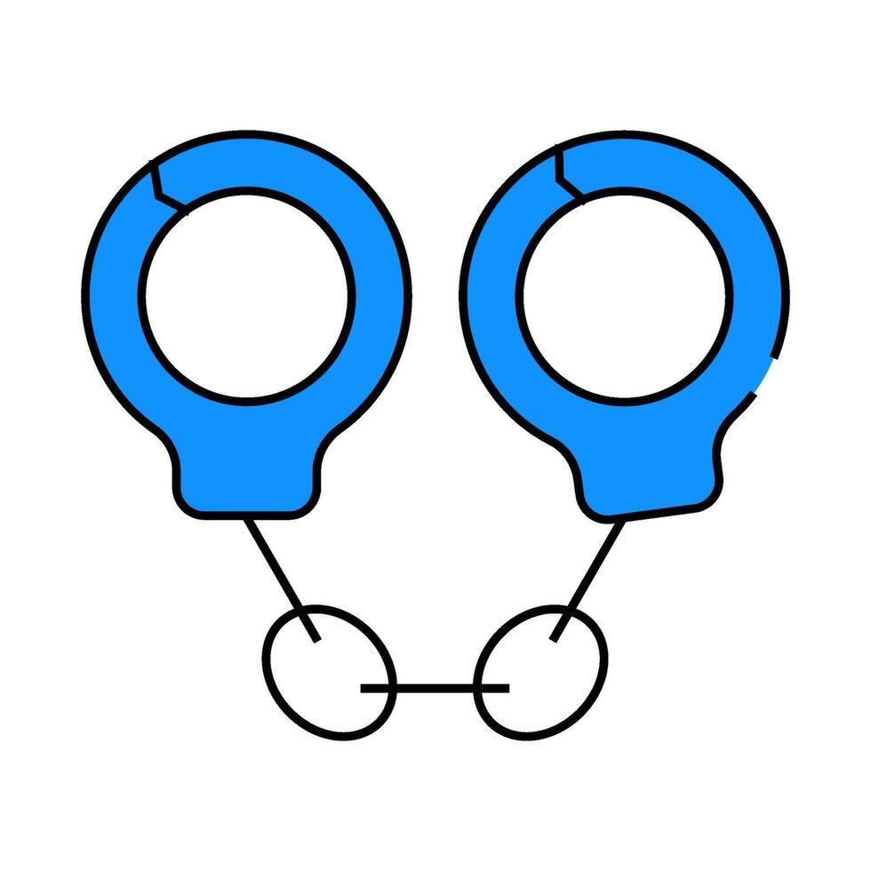 handcuffs police tool icon color illustration vector