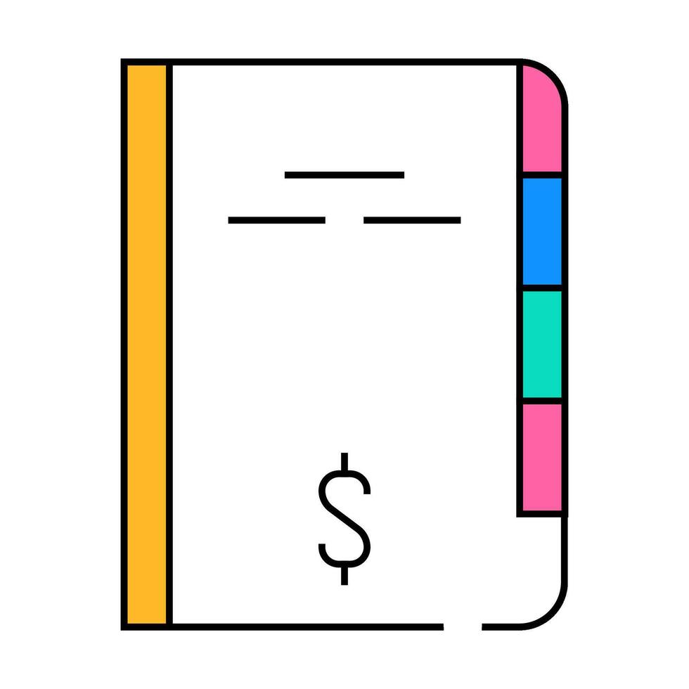 financial report icon color illustration vector