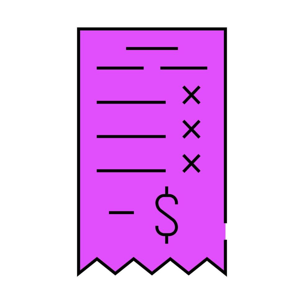 losing money receipt icon color illustration vector