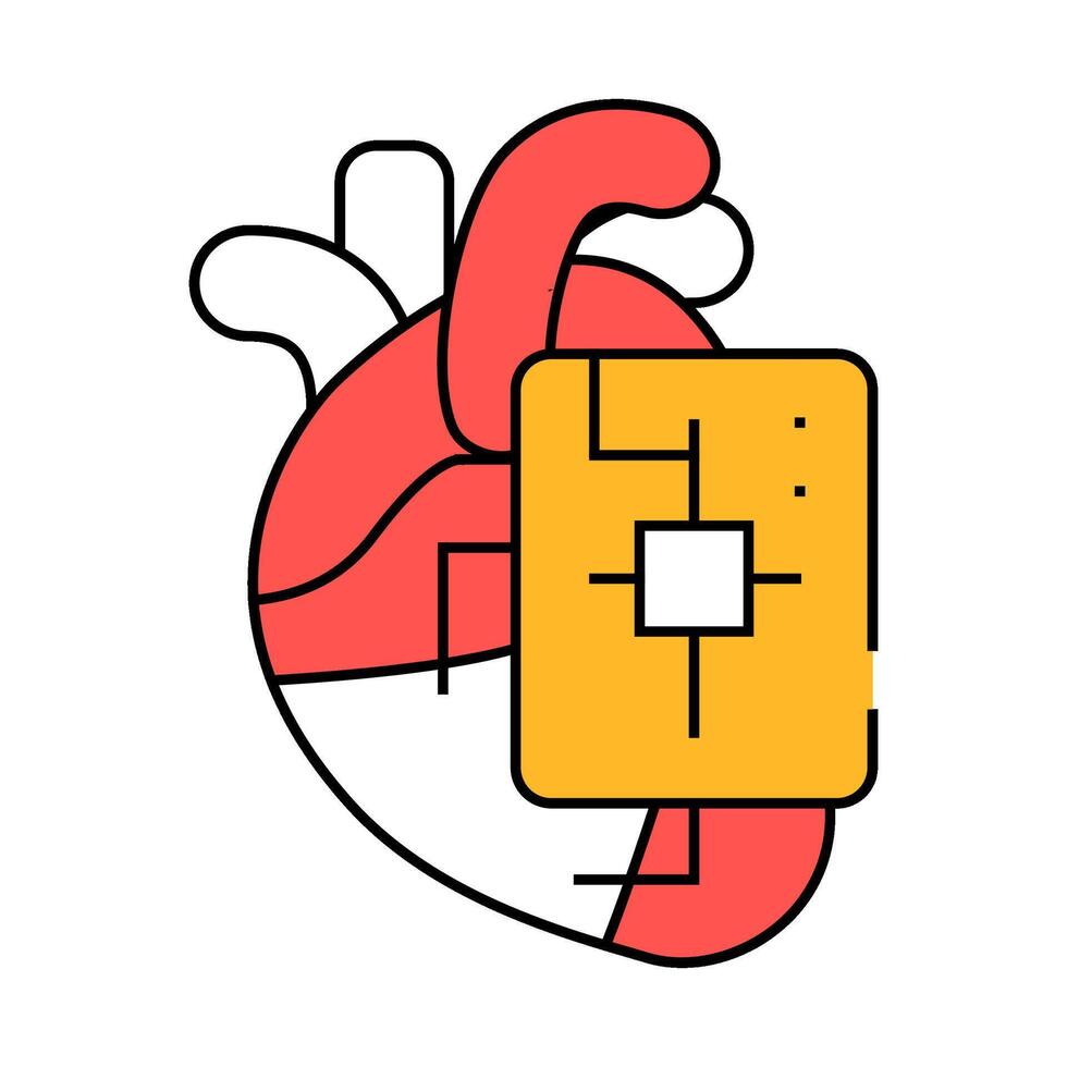 microchip for heart icon color illustration vector