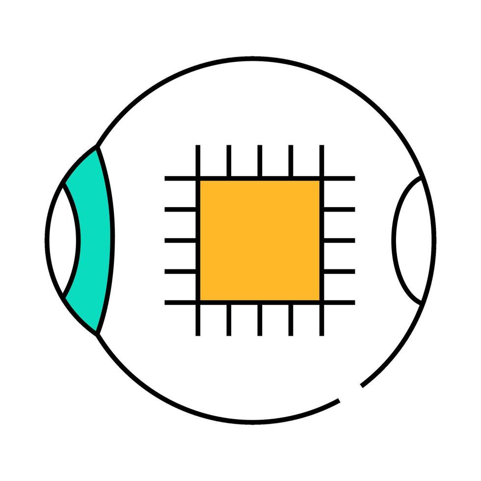 microchip for good eye vision icon color illustration vector