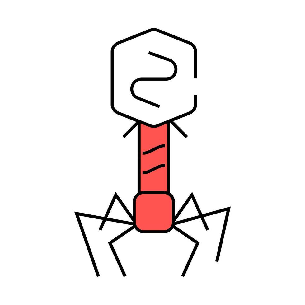 bacteriophage virus icon color illustration vector
