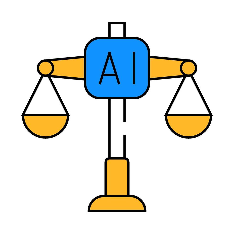 scales artificial intelligence icon color illustration vector