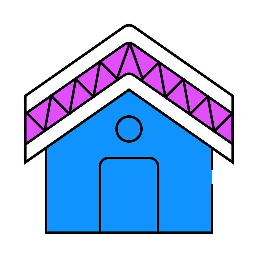building roof waterproof icon color illustration vector