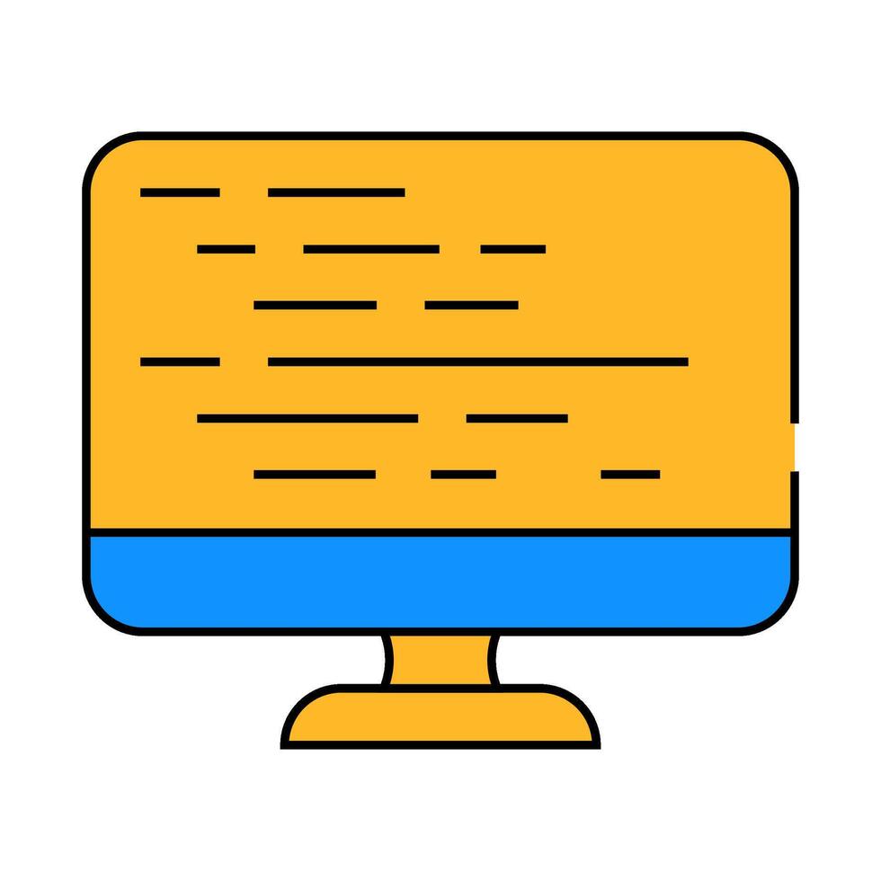 coding on computer screen icon color illustration vector