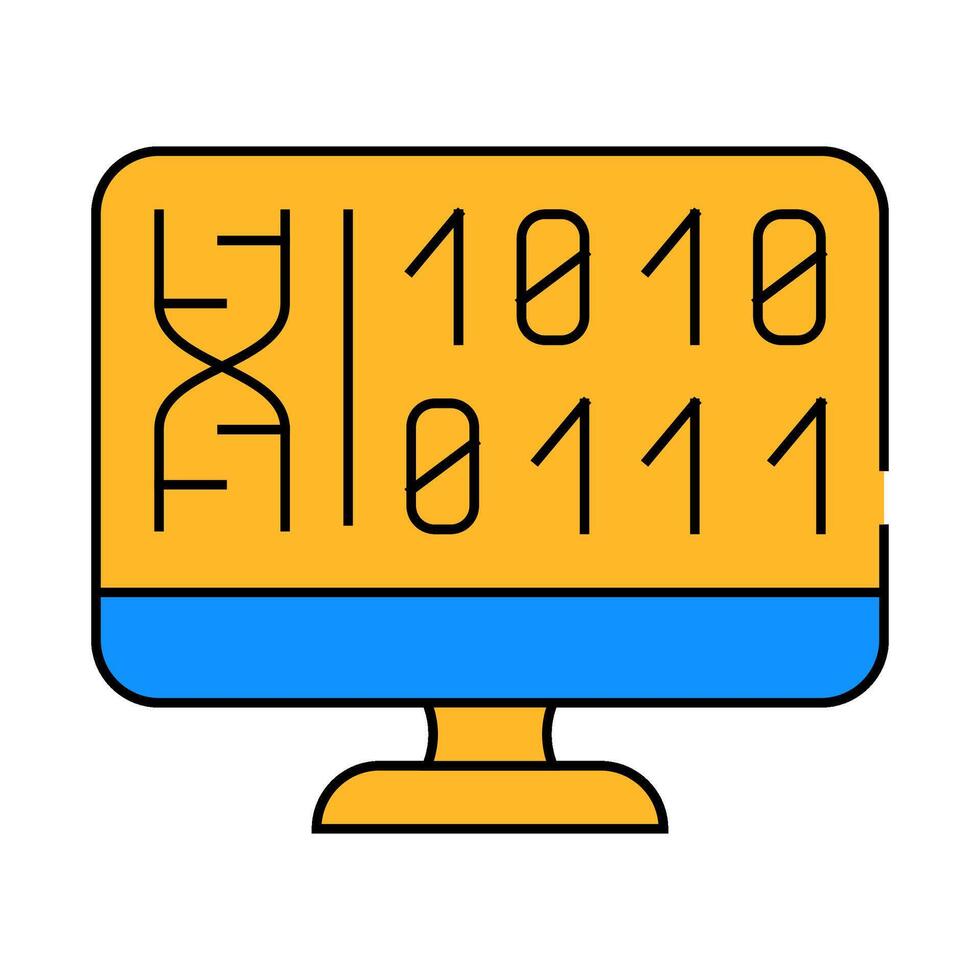 generating protein cell using computer code icon color illustration vector
