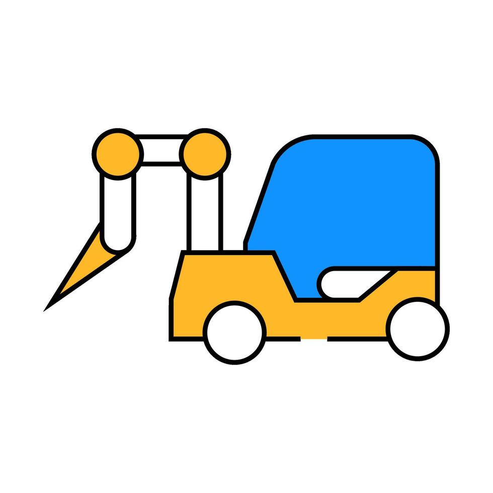 rotary hammer on wheels icon color illustration vector