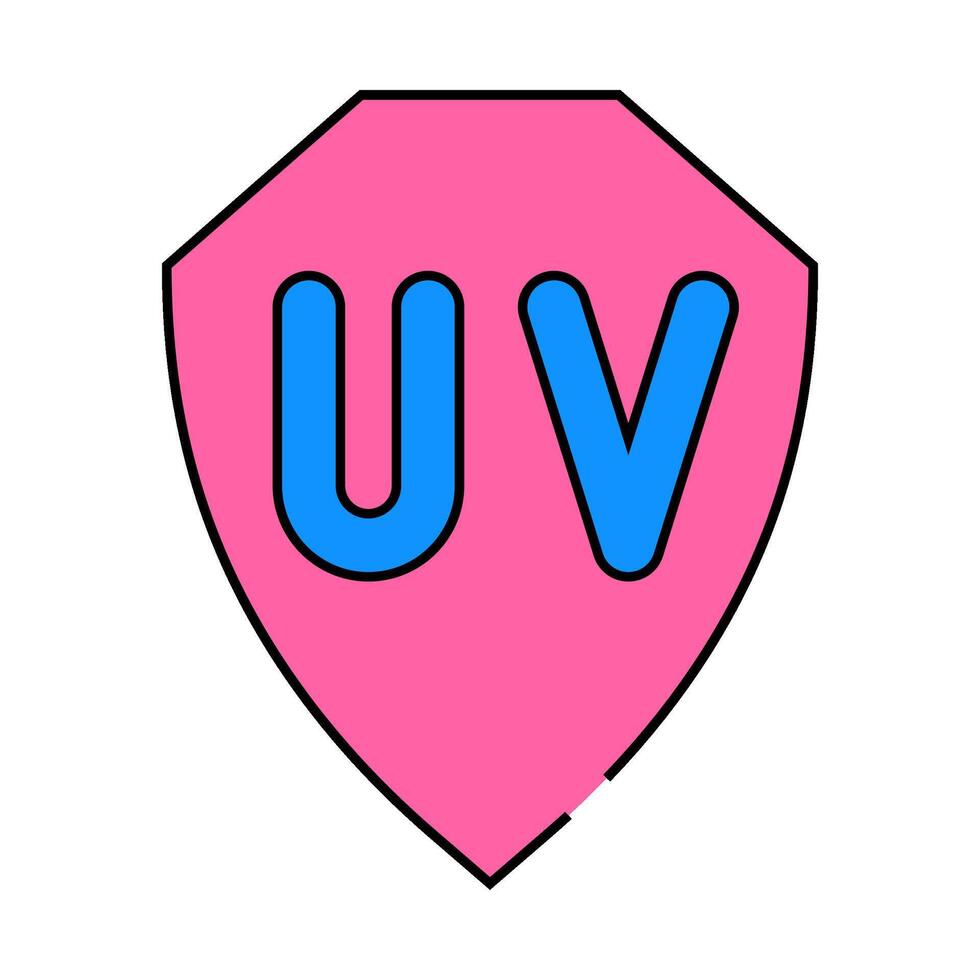 ultra violet uv protection icon color illustration vector