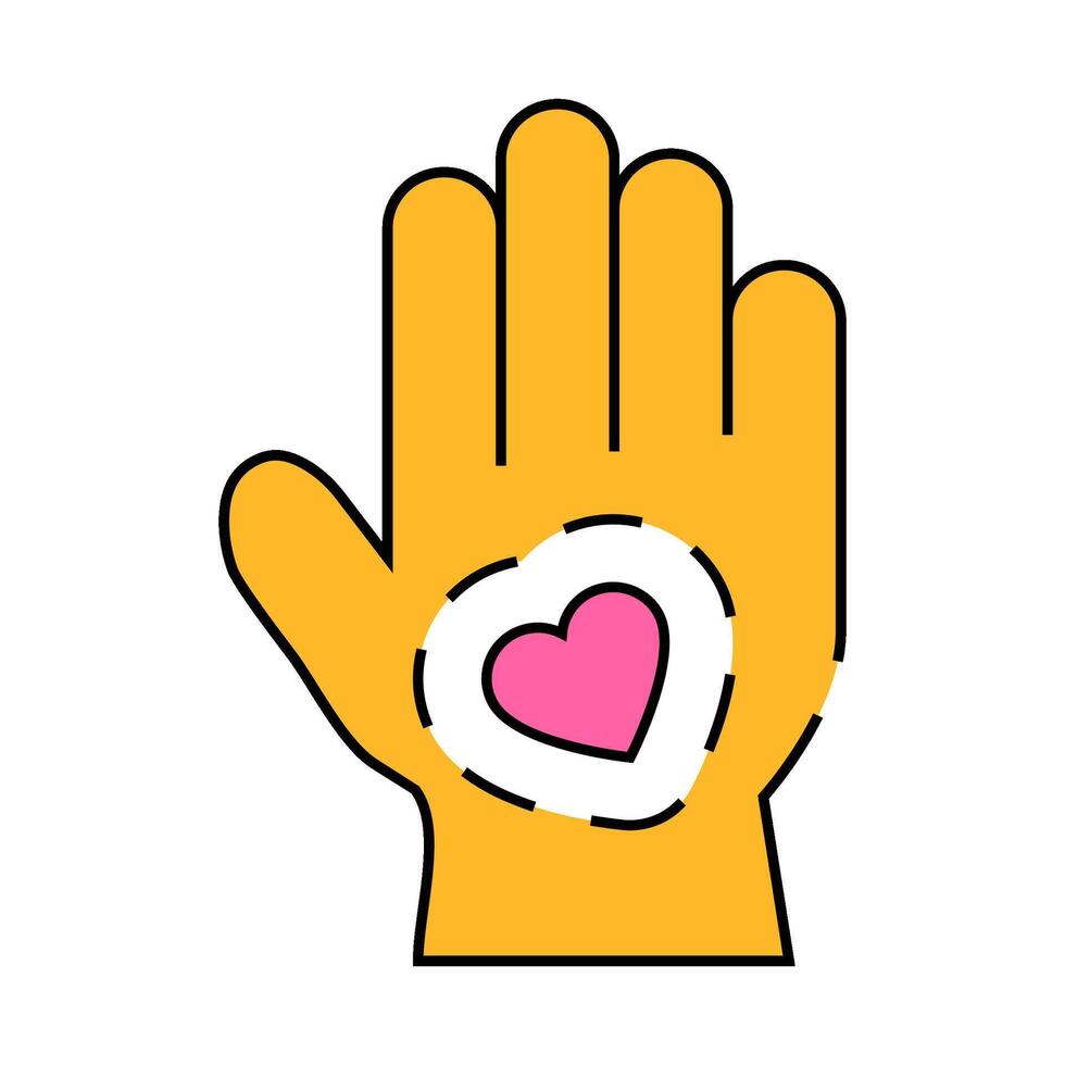 healthy hand skin icon color illustration vector