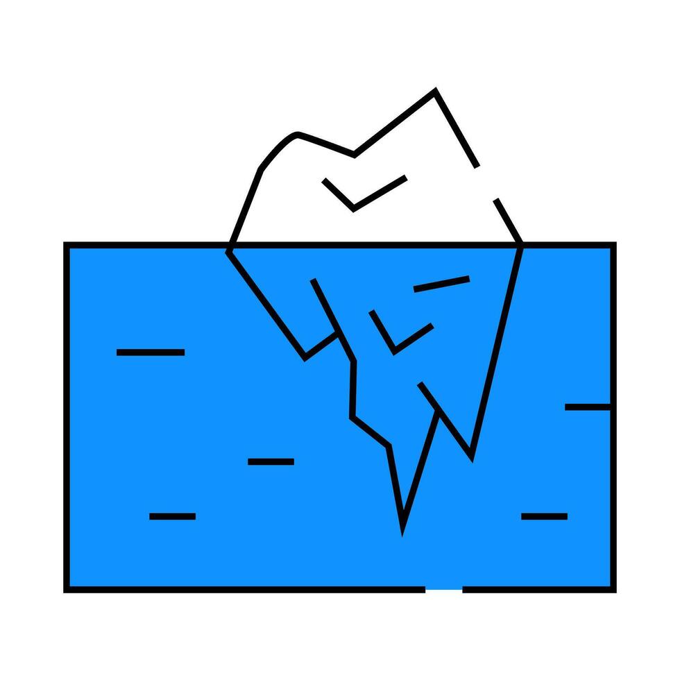 iceberg melting icon color illustration vector