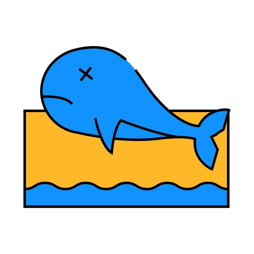 fish death symbol illustration icon color illustration vector