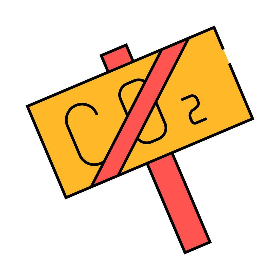 co2 crossed nameplate icon color illustration vector