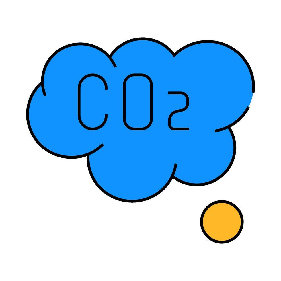 co2 cloud symbol illustration icon color illustration vector